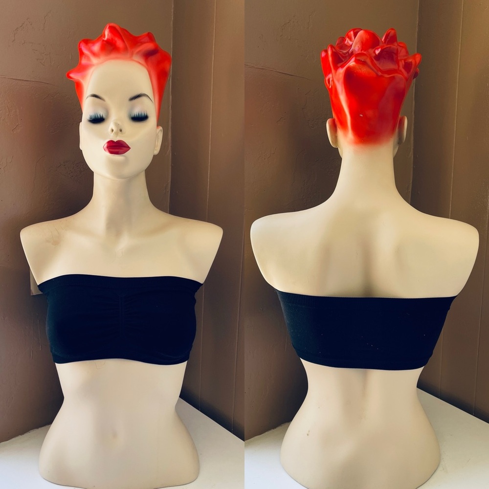Black Stretch TUBE TOP Bandeau Bralette O/S